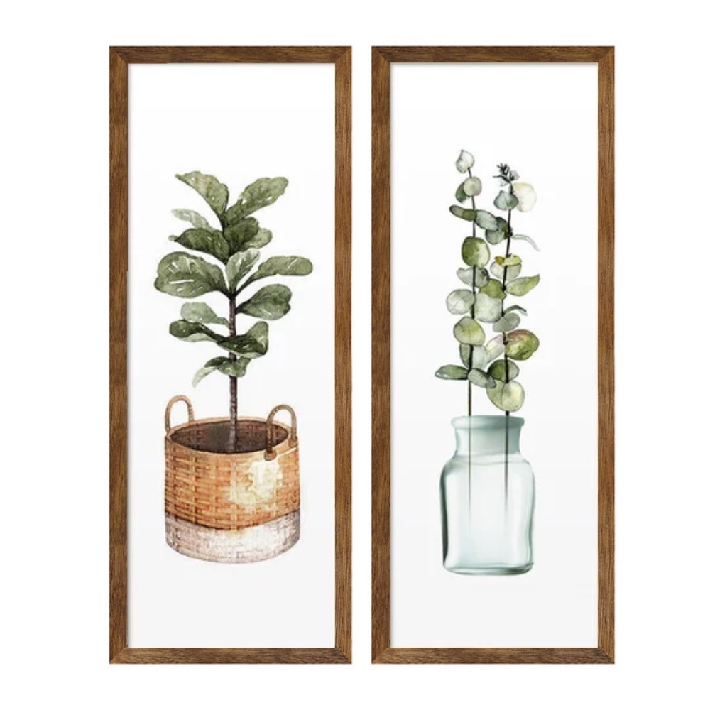 Dupla de Quadros Plantas Vasos